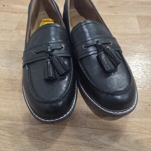 Black Tassel Loafers for Women Size 11